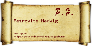 Petrovits Hedvig névjegykártya